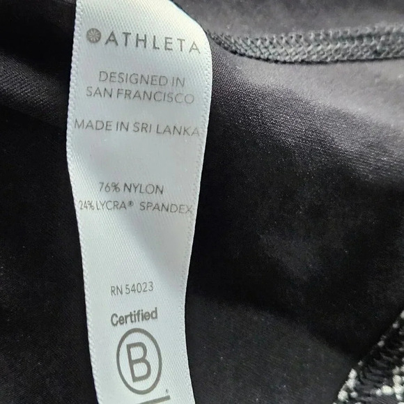 Athleta Viper Midi Tank Top Womens Medium Black Gray Reflective Stretch Active M - Picture 5 of 5
